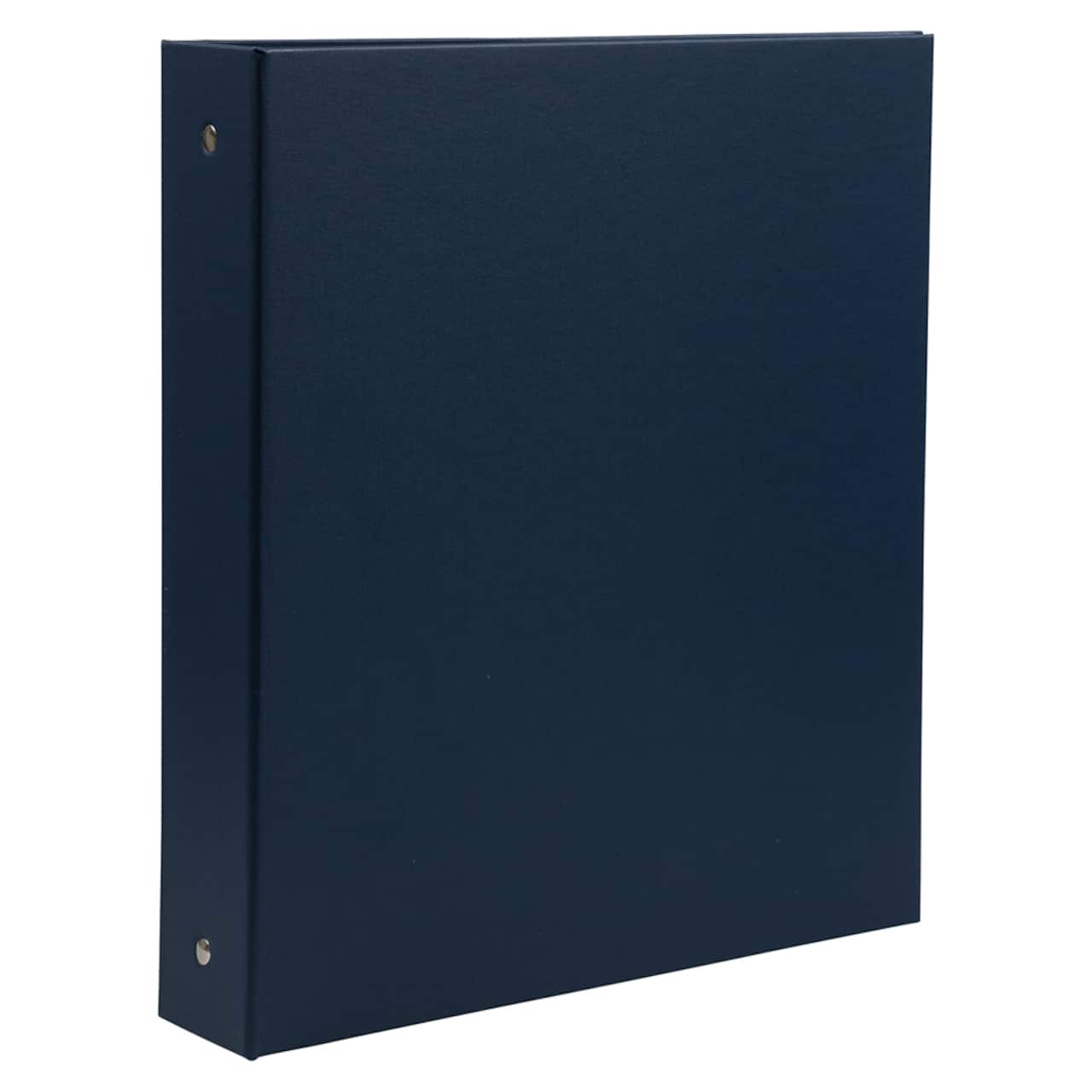 JAM Paper 1.5" Navy Blue Premium Linen Textured 3 Ring Binder
